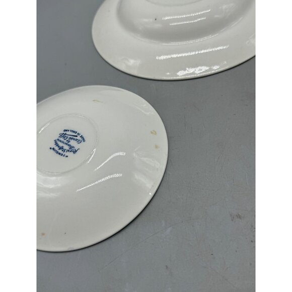 tonquin royal Stafford Clarice Cliff  Blue White Ironstone Bowl Plates Set Of 3 - Picture 9 of 12